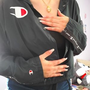 Medium navy blue champion cropped jacket